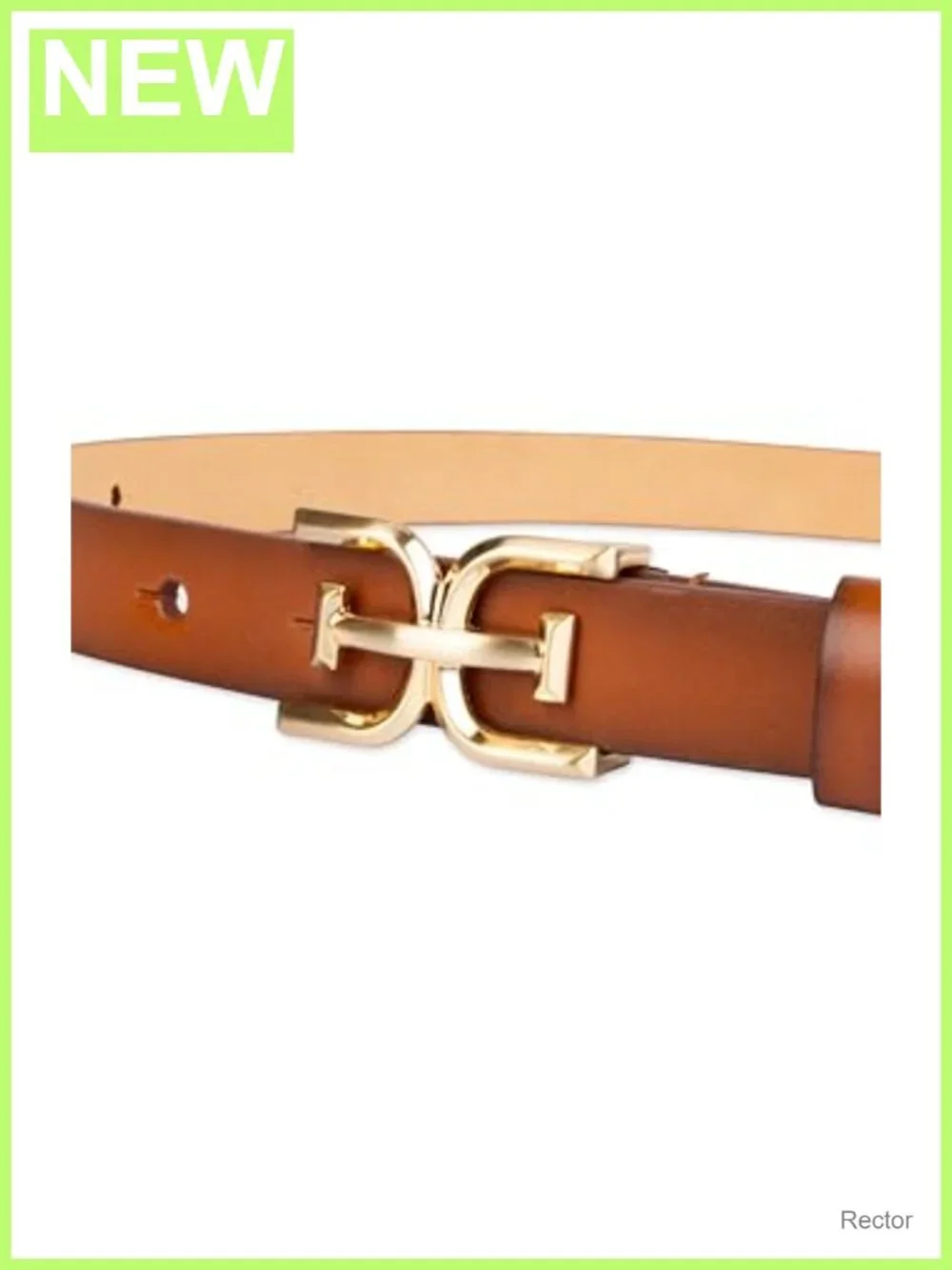 Slim Trouser Belt with Logo Buckle, 3/4 inch Strap